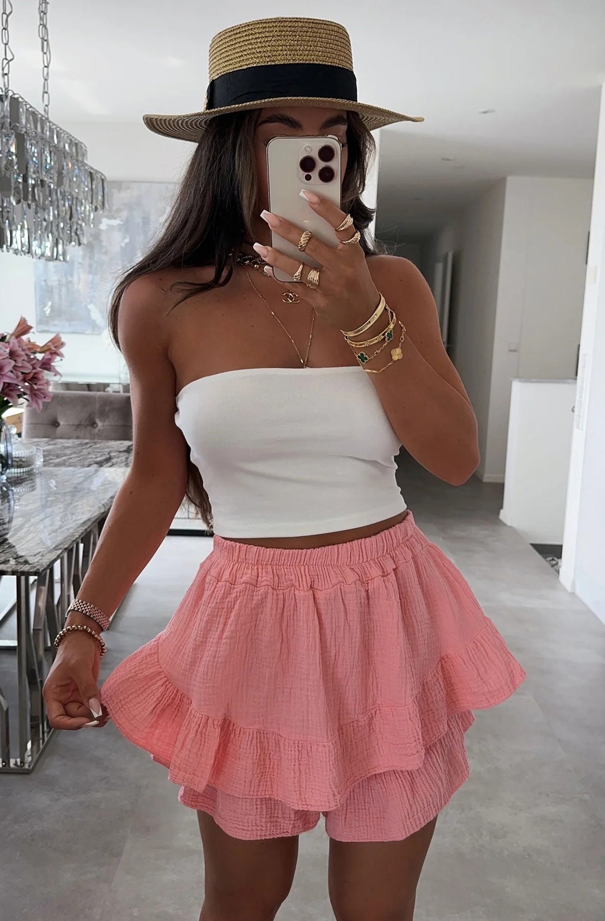 Coral Frill Skort
