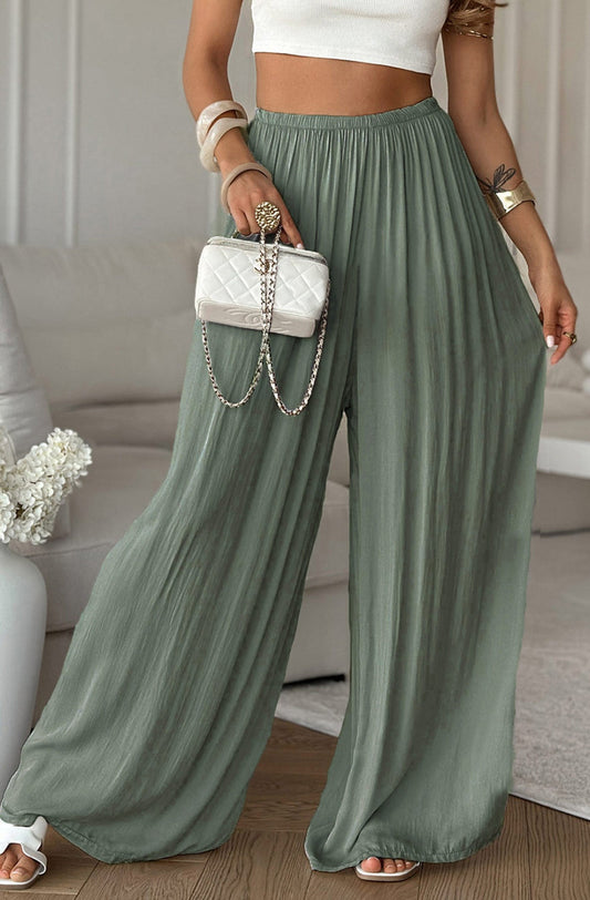 Olive Green Wide Leg Trousers